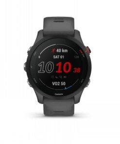 Garmin Forerunner 255 nutikell - Slate Grey, stiilne ja mitmekesine. Hall Garmin Forerunner 255 nutikell, ümmargune monitor ja jooksufunktsioonid nähtaval.