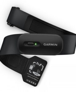 Must Garmin HRM 200 pulsivöö LED-märgutulediga, sobib M-XL suurustele kasutajatele.