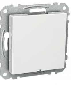 Valge ristkülikukujuline kinnine plaat metallist kinnitusosaga, tüüpiline paigaldamiseks elektrisüsteemidesse.
