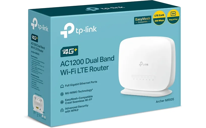 TP-LINK ARCHER MR505 AC1200: 4G+, EasyMesh, LTE CAT6 WiFi, MU-MIMO, WPA3, SIM-paikka-Luotettava verkko. Luotettava yhdistettävyys. - Prisma-IT Web