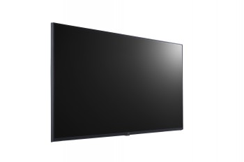 LG 43UL3J-E 43" UHD IPS monitor külgprofiilis, 300 nitti. LG 43-tolline UHD IPS monitor, must raam, 300 nitti heledus, külgprofiilipilt.
