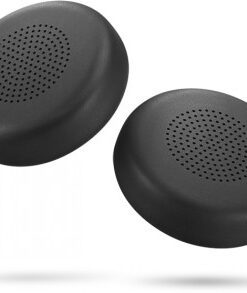 Lenovo EarCups vahetuspadjad kõrvaklappidele Kaks musta ümmarguse kujundusega kõrvaklappide patja valgel taustal.