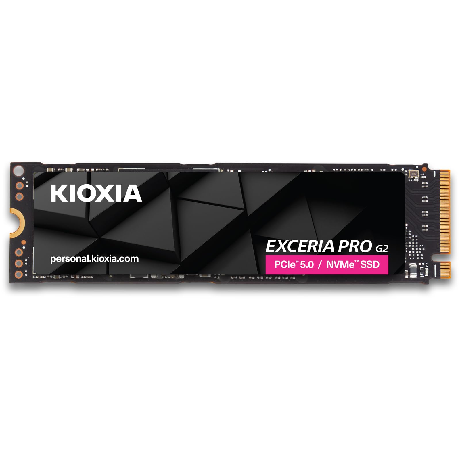 Exceria G3 2TB SSD - Nopea PCIe 4.0 tallennus. Musta, geometrinen levy ja näkyvä liitin. Ammattikäyttöön ja yrityskäyttöön. - Prisma-IT Web