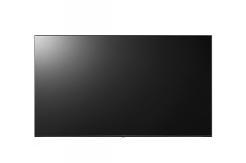 LG 65UL3J-E UHD-monitor, 65 tolli - IPS-paneel 400 NITS 65-tolline LG UHD IPS-monitor musta raamiga horisontaalasendis valgel taustal.