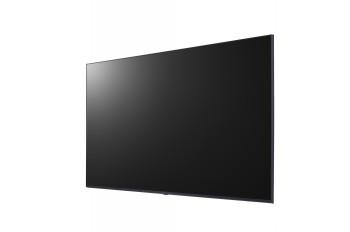 LG 65UL3J-E 65" UHD IPS monitor, stiilne külgprofiil LG 65-tolline UHD IPS monitor mustade raamidega, külgprofiilist pildistatud.