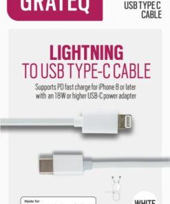 GRATEQ USB-C - MFI LIGHTNING KAAPELI PD 1M