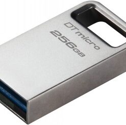 Metallist Kingston 256 GB DataTraveler Micro USB-mälupulk, väike ja kompaktne disain, USB-A-liidesega.