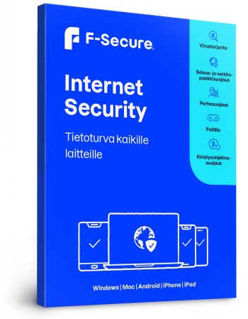 F-SECURE INTERNET SECURITY (SAFE) 1 VUOSI, 3 LAITTEELLE