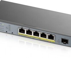 ZYXEL GS1350-6HP, 6 PORT MANAGED CCTV POE SWITCH, LONG RANGE, 60W, 802.3BT (1 YEAR NCC PRO PACK LICENSE BUNDLED) (5Y WARRANTY)