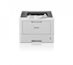 Valge Brother HL-L5210DN mustvalge laserprinter, paber sisestusalusel.