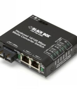 Black box lbh100 series fast ethernet (100-mbps) hardened temperature switch - (2) 10/100-mbps copper rj45, (1) 100-mbps multimode fiber, 850nm, 2km, sc, 24v dc-power