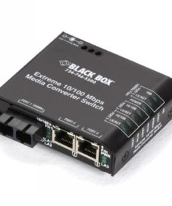 Black box lbh100 series fast ethernet (100-mbps) extreme temperature switch - (2) 10/100-mbps copper rj45, (1) 100-mbps multimode fiber, 850nm, 2km, sc, 12v dc-power