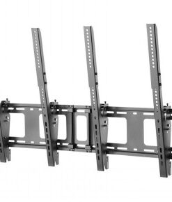 NEOMOUNTS FLAT SCREEN WALL MOUNT FOR MENU BOARD - 2 SCREENS - PORTRAIT 2 SCREENS BLACK