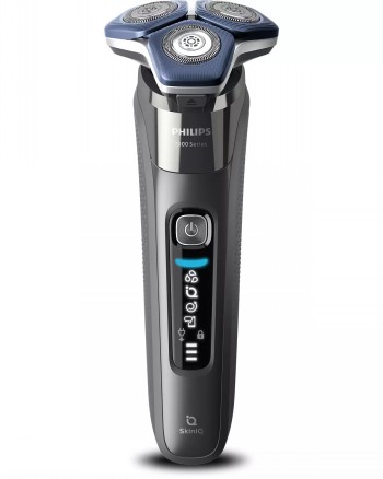 Philips 7000 seeria Bluetooth-pardel SkinIQ-funktsiooniga Hall Philips 7000 seeria pardel, millel on Bluetooth-ühendus ja SkinIQ-funktsioon. Ekraanipaneel ja pöörlevad raseerimispead.