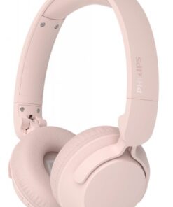 Philips H4000 kõrvaklapid roosana, pehme disainiga. Roosad Philips H4000 kõrvaklapid, pehmendatud kõrvapadjad ja reguleeritav sang, pildistatud küljelt.