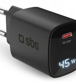 SBS WALL CHARGER GAN USB-C + LCD 45W