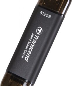TRANSCEND 512 GB EXTERNAL SSD STICK, USB/USB-C 10GBPS - ESD310C
