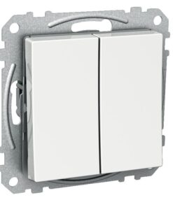 Schneider Electric Exxact 5-lüliti, valge kruvikinnitusega Valge Schneider Electric Exxact 5-lüliti metallist paigaldusraamiga, eestvaade.