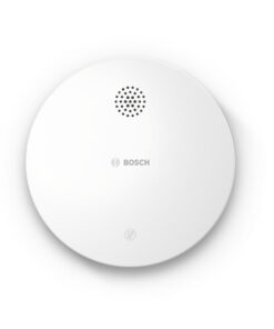 Ümmargune valge Bosch suitsuandur, mille keskel on logo ja ülaosas ventilatsiooniava.