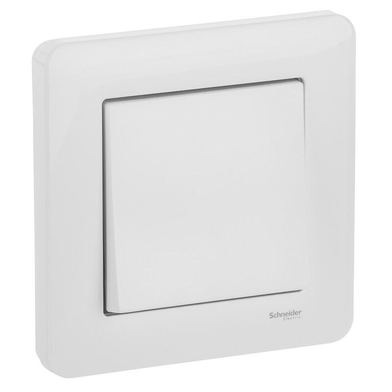 Valge ruudukujuline Schneider Electric Exxact 6-lüliti Primo-raamiga ja tihendiga.