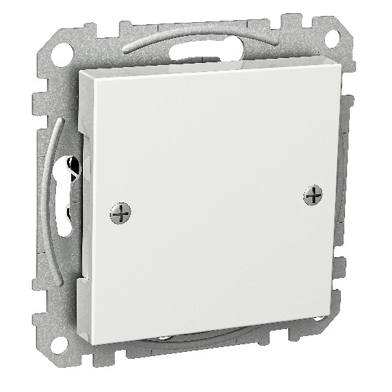Schneider Electric Exxact valge täiteplaat kahe kruviga Valge, ruudukujuline Schneider Electric Exxact täiteplaat, kaks kruvi ja metalliline kinnitusraam.