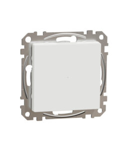 Schneider Electric releelüliti Exxact 10 A Wiser, stiilne valge mudel Valge Schneider Electric releelüliti, ruudukujuline metallraamiga, eestvaade.
