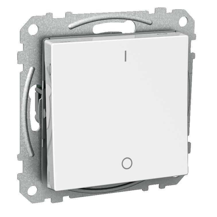 Valge Schneider Electric Exxact 2-lüliti ilma raamita, eestvaates.