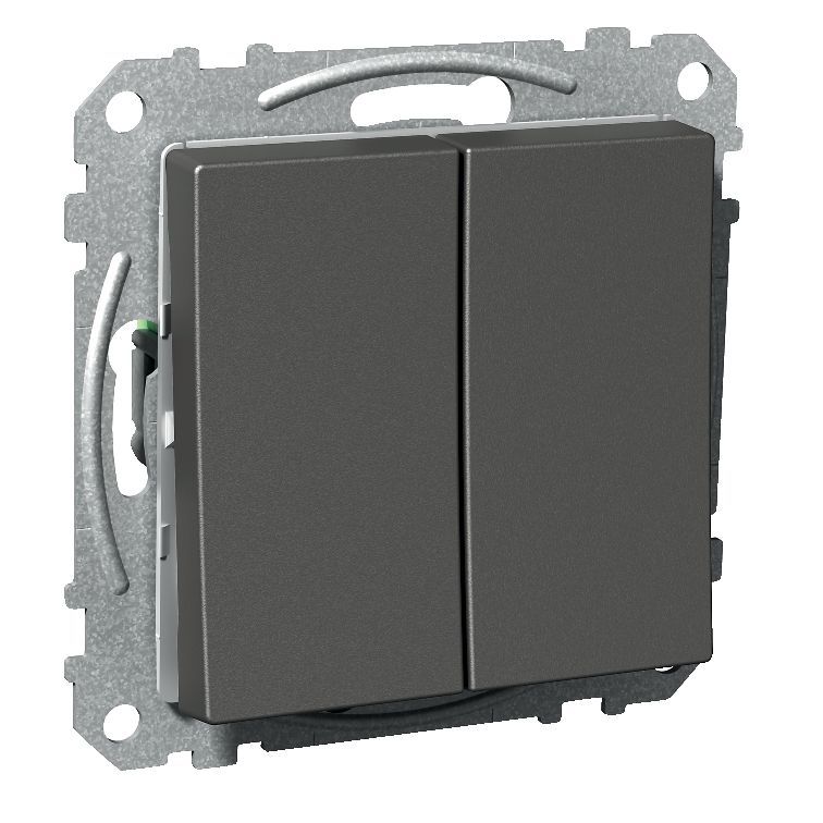 Schneider Electric Exxact 5-lüliti, antratsiit, vedrukinnitus Kahe nupuga antratsiithall elektrilüliti, metallraamis, vedrukinnitusega.