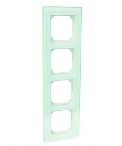 Schneider Electric Exxact 4-osaline klaasraam, valge Neljaosaline valge klaasraam, ristkülikukujuline vorm, minimalistlik disain.