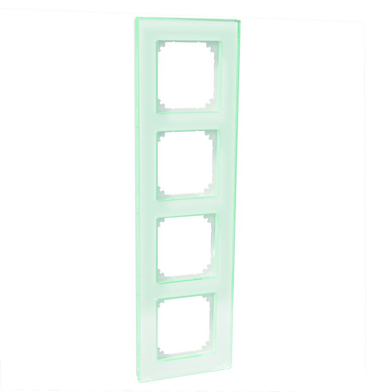 Schneider Electric Exxact 4-osaline klaasraam, valge Neljaosaline valge klaasraam, ristkülikukujuline vorm, minimalistlik disain.