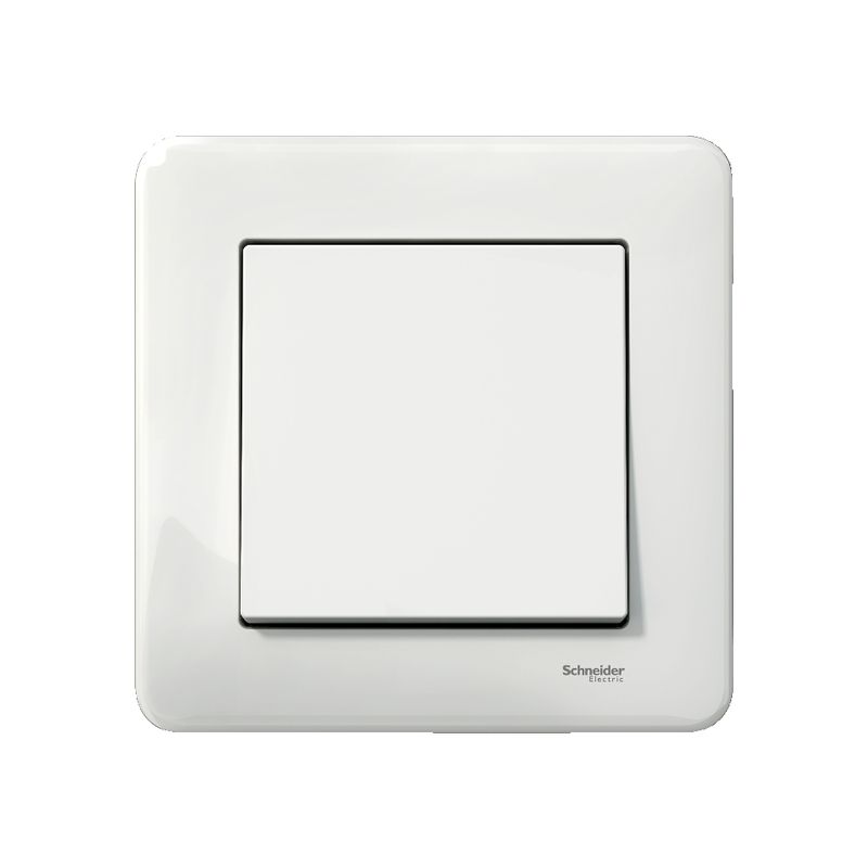 Schneider Electric Exxact 7-lüliti, stiilne valge disain Schneider Electric Exxact valge ruudukujuline lüliti mustade detailidega.