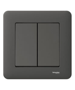 Tumehall Schneider Electric Exxact 5-lüliti, nurgeline disain ja sile pind, eest vaadatuna.