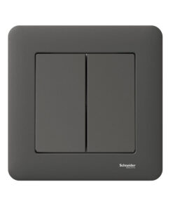 Schneider Electric Exxact 6+6-lüliti, antratsiit Tumehall kaheosaline lüliti, millel on täpselt määratletud nurkne disain ja sile pind.