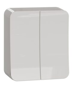 Schneider Electric Exxact 6+6-lüliti, valge pinnapealne paigaldus. Valge, ristkülikukujuline Schneider Electric Exxact 6+6-lüliti, pinnapealseks paigaldamiseks.