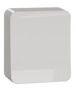 Schneider Electric Exxact 6/1-lüliti, valge, pealispinnale paigaldatav Valge pealispinnale paigaldatav lüliti, kandilised servad ja sile plastpind. Vaade eest.