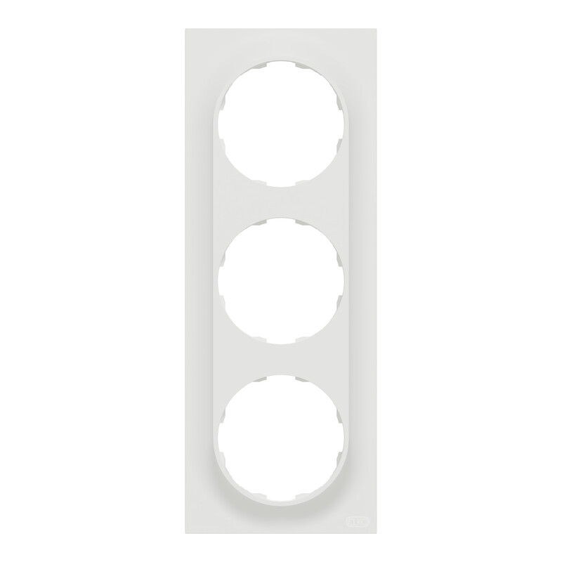 ELKO ONE 3-raam valge, Schneider Electric Kolmeavaga valge vertikaalne raam, minimalistlik disain, sobib pistikupesadele ja lülititele.