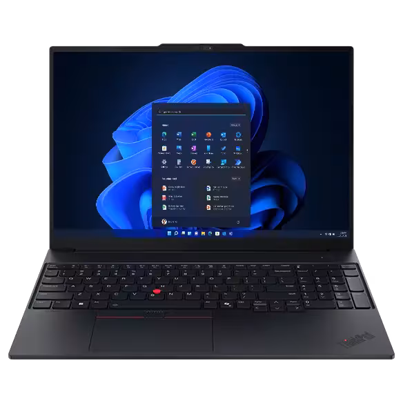 TS/TP E16 G3 R7-250, 16GB RAM, 512GB SSD, musta yrityskannettava. Windows 11 Pro -käyttöliittymä näkyvissä. Turvallinen ja tehokas. - Prisma-IT Web